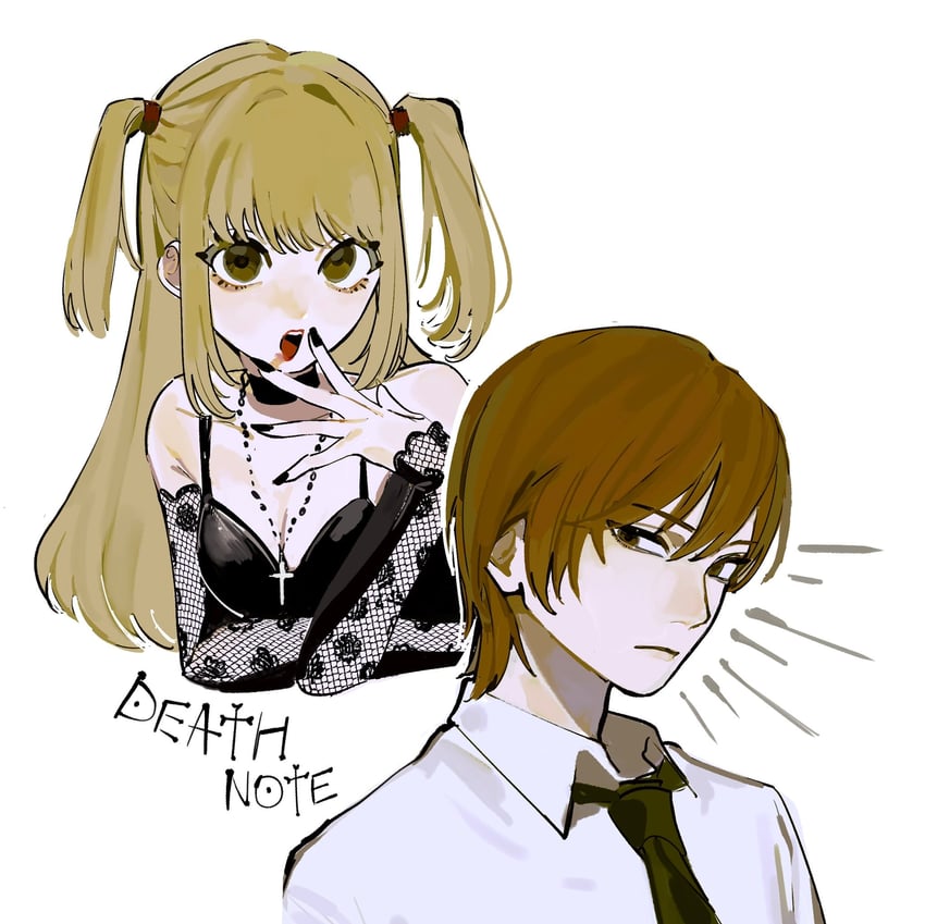 yagami light and amane misa (death note) drawn by dee_(tannsumi)