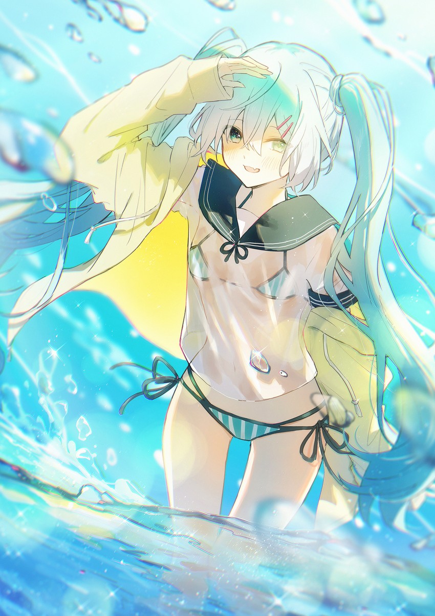 hatsune miku (vocaloid) drawn by necojishi
