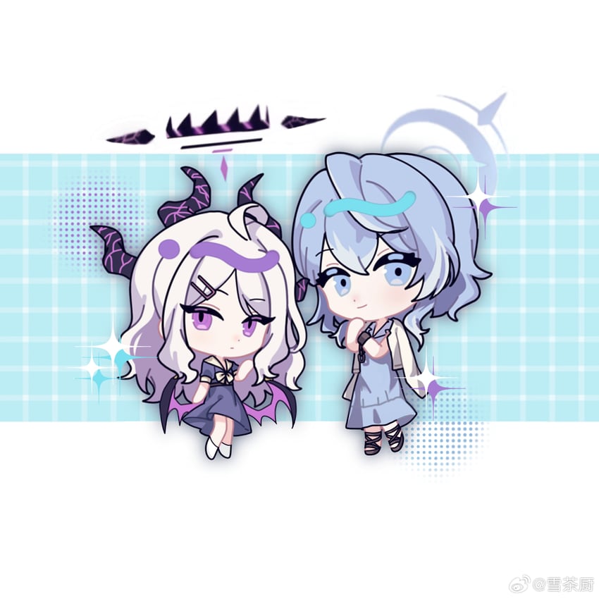 hina and ako (blue archive and 1 more) drawn by xuechachu