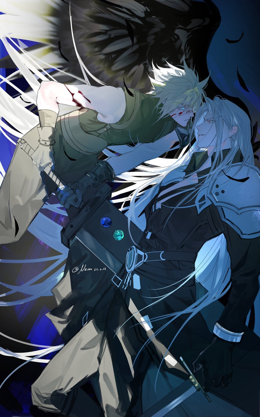 cloud strife and sephiroth (final fantasy and 1 more) drawn by yingqian1010