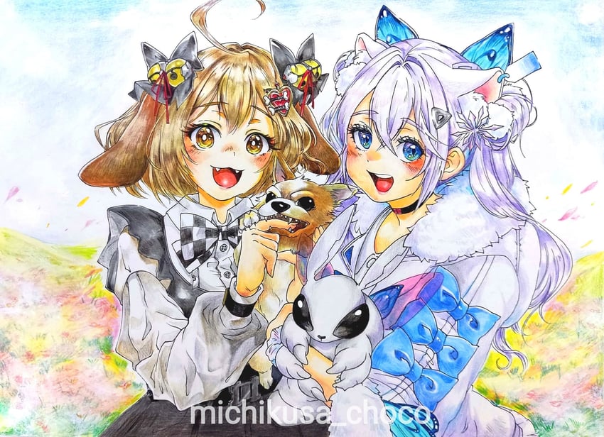 n102 and biscuit (goddess of victory: nikke) drawn by michikusa_choco