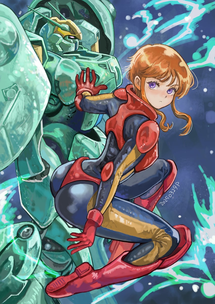 puru two and quin mantha (gundam and 1 more) drawn by okrdisk2000