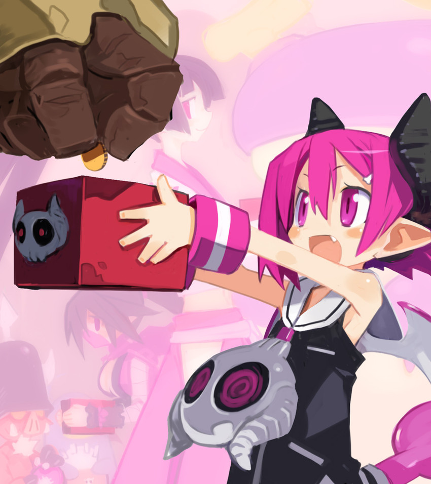 prinny, raspberyl, kyoko needleworker, and asuka cranekick (disgaea and 1 more) drawn by harada_takehito