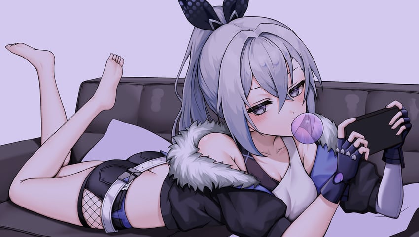 silver wolf (honkai and 1 more) drawn by kushinaka