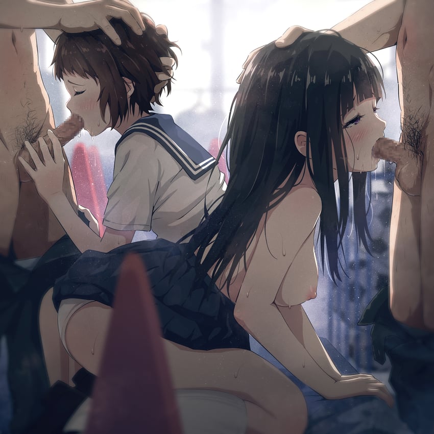 chitanda eru and ibara mayaka (hyouka) drawn by asou_(asabu202)