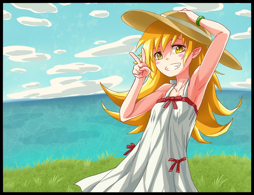oshino shinobu (monogatari and 1 more) drawn by 191karasu