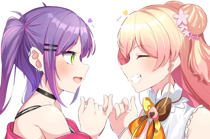 tokoyami towa and momosuzu nene (hololive) drawn by okome_0628