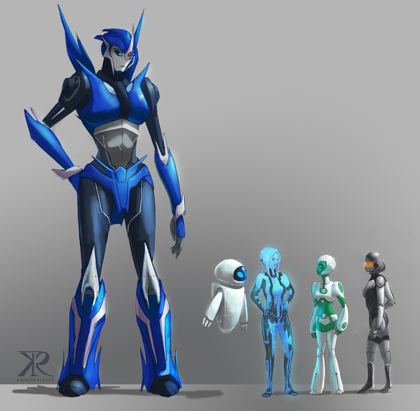 arcee, cortana, eve, edi, and aya (dc comics and 7 more) drawn by kjara-draws