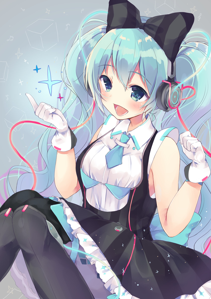 hatsune miku and magical mirai miku (vocaloid and 1 more) drawn by momoirone
