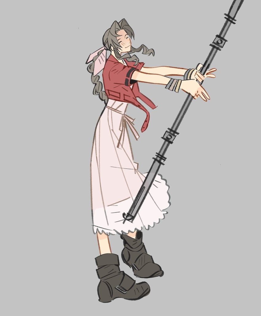 aerith gainsborough (final fantasy and 2 more) drawn by mmmckayyy