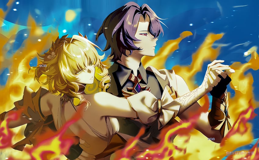 dr. ratio and aglaea (honkai and 1 more) drawn by tnndgwg