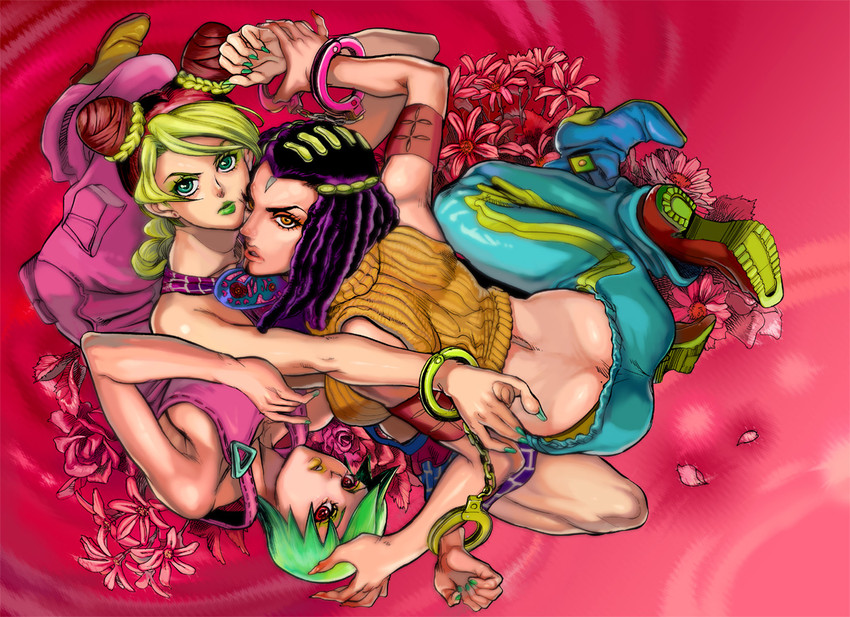 kujo jolyne, foo fighters, and ermes costello (jojo no kimyou na bouken and 1 more) drawn by illa