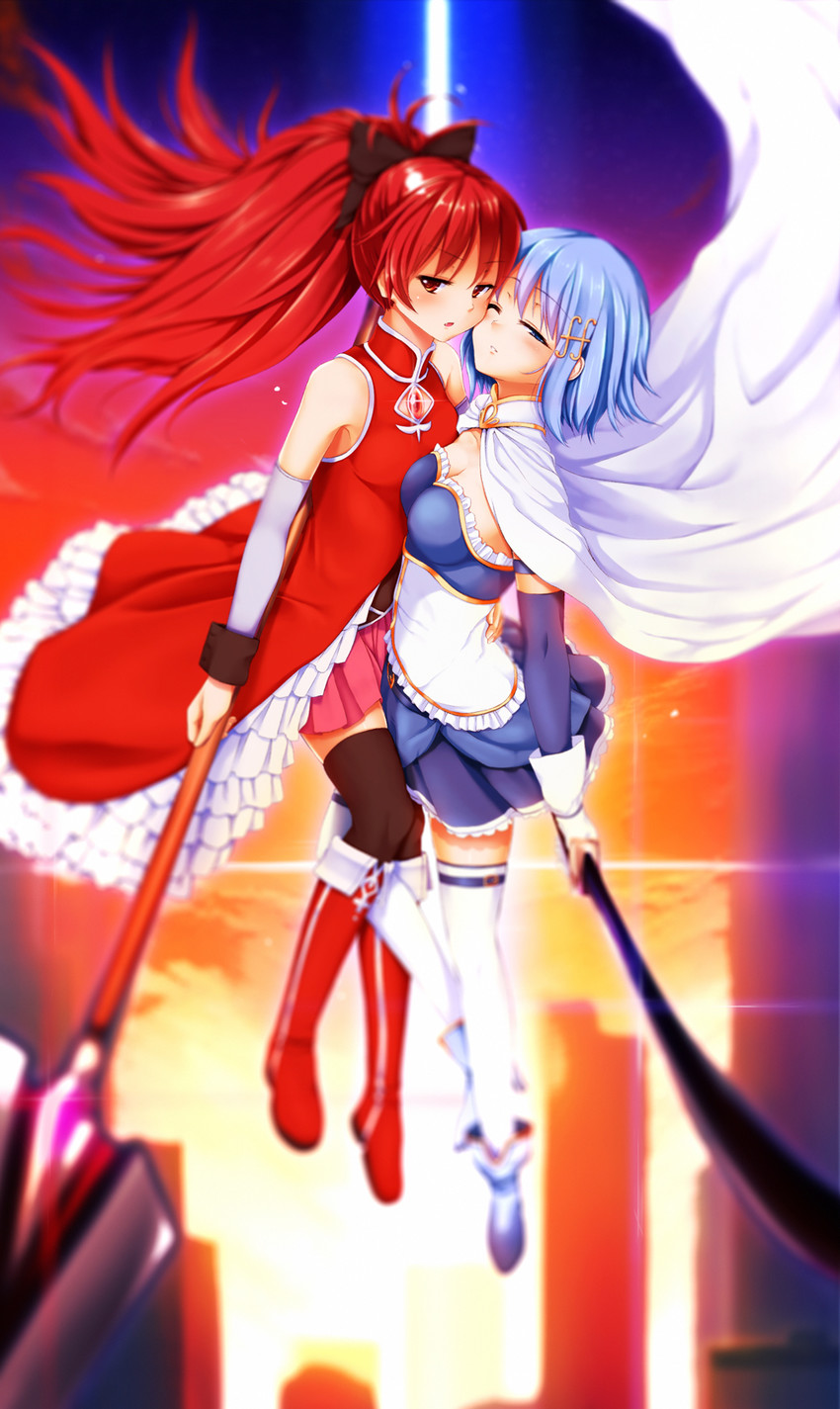 miki sayaka and sakura kyoko (mahou shoujo madoka magica) drawn by umeboshi_jin