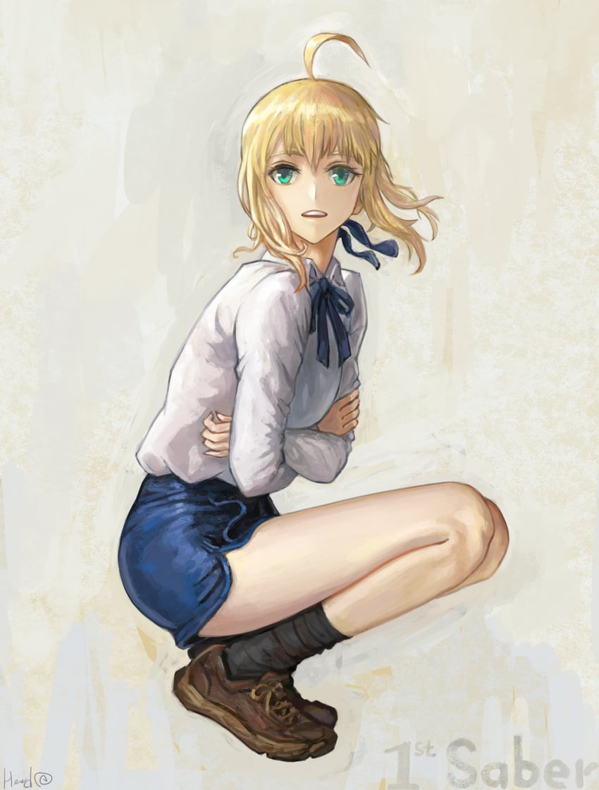 artoria pendragon and saber (fate and 1 more) drawn by elvafirst