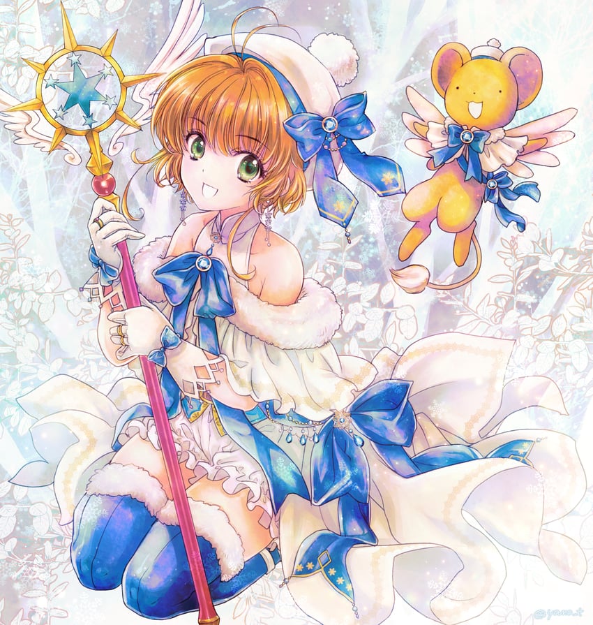 kinomoto sakura and kero (cardcaptor sakura) drawn by yano_takumi