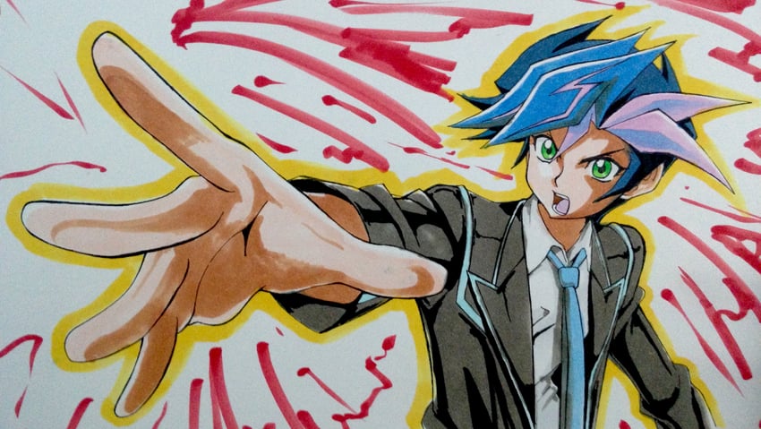 fujiki yusaku (yu-gi-oh! and 1 more) drawn by zeke_(analogmon)