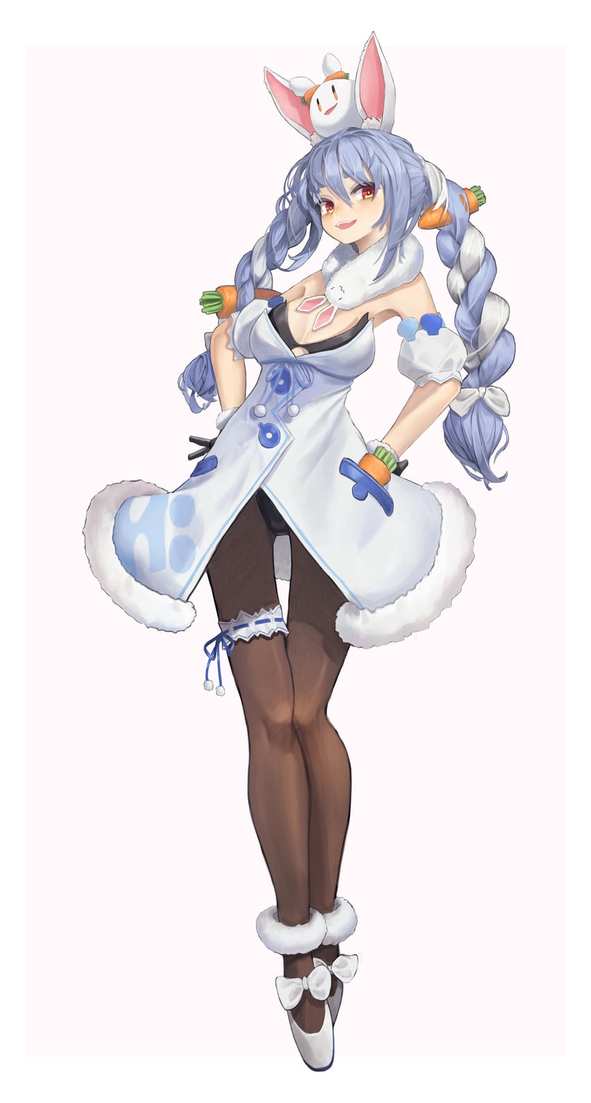 usada pekora, don-chan, and pekomon (hololive) drawn by hwoi_(hw_123)