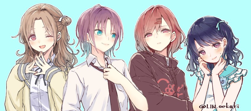 higuchi madoka, asakura toru, fukumaru koito, and ichikawa hinana (idolmaster and 1 more) drawn by lin_oekaki
