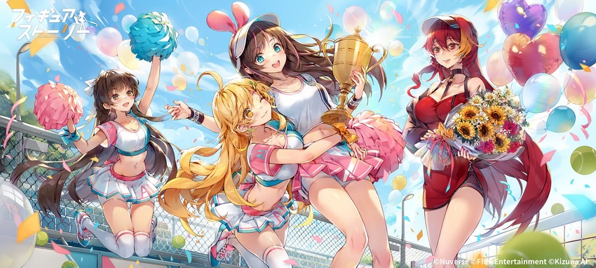 kizuna ai, yuki, kazue, and zarola (kizuna ai inc. and 1 more) drawn by hieihirai