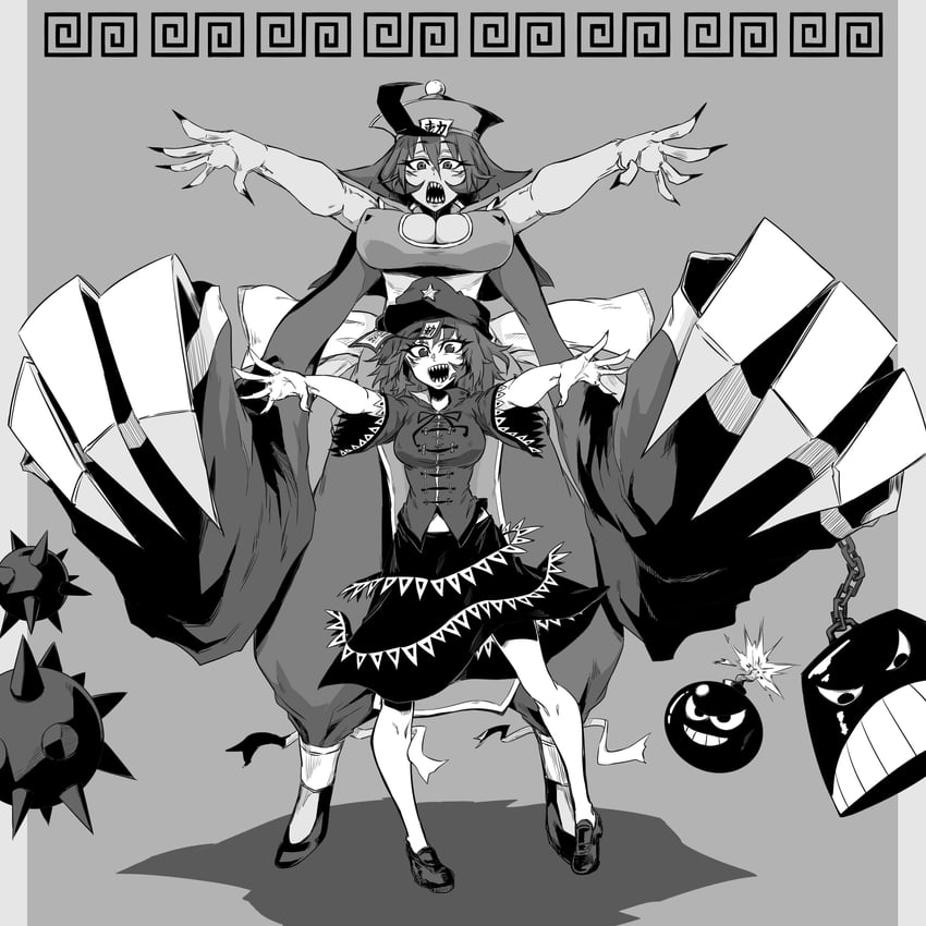 miyako yoshika and hsien-ko (touhou and 1 more) drawn by yuuyuu_zenn