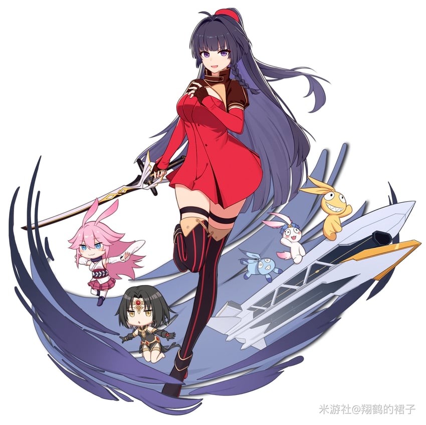 raiden mei, yae sakura, homu, homi, jixuanyuan, and 2 more (honkai and 1 more) drawn by xiang_he_he_qunzi