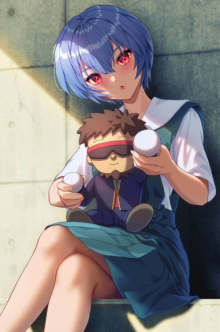 ayanami rei and ikari gendou (neon genesis evangelion and 2 more) drawn by yahha