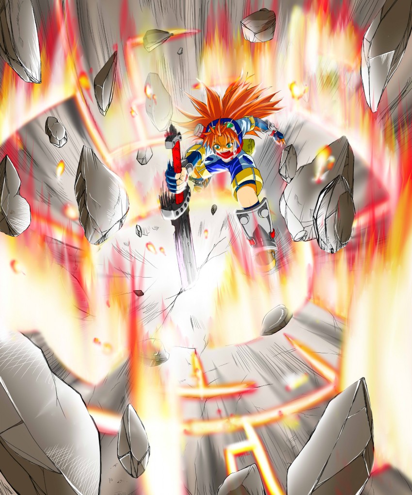 justin (grandia and 1 more) drawn by kayama_kenji