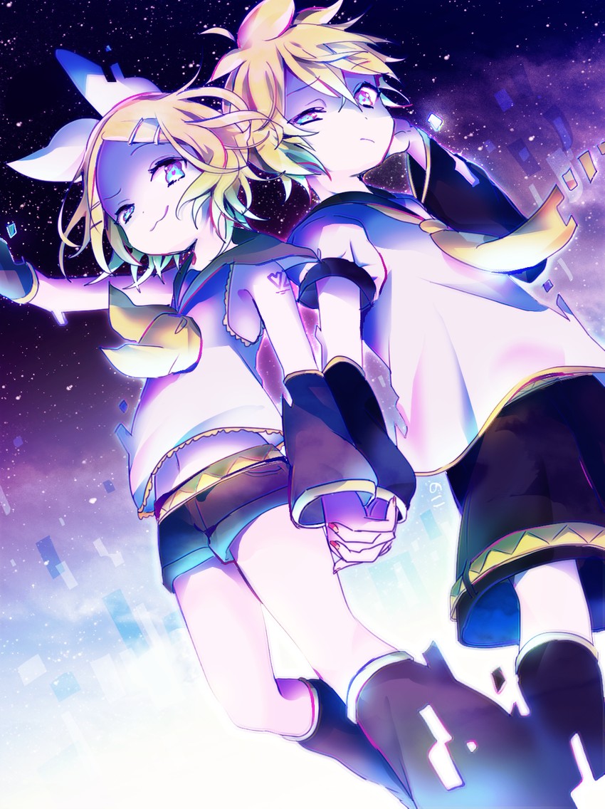 kagamine rin and kagamine len (vocaloid) drawn by nokodaru_marin