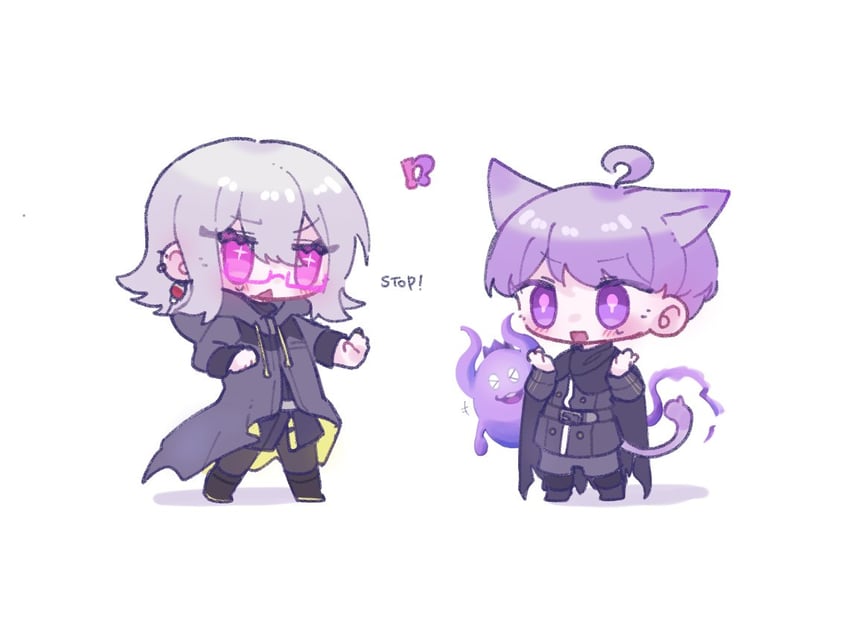 yuma kokohead, shinigami, and halara nightmare (master detective archives: rain code) drawn by nekoya_nekoya16