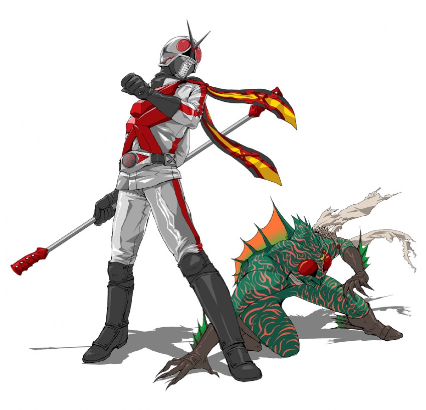 kamen rider amazon and kamen rider x (kamen rider and 2 more) drawn by ooyama_(o-yama)