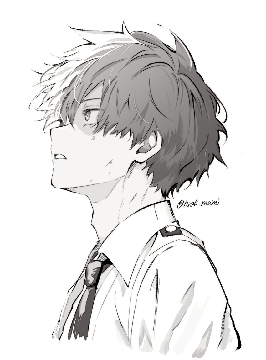 todoroki shoto (boku no hero academia) drawn by hrak_mumi
