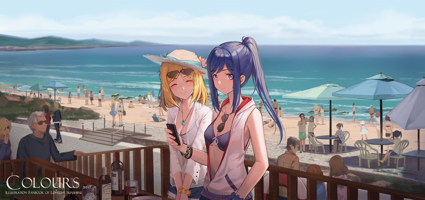 matsuura kanan and ohara mari (love live! and 1 more) drawn by huanxiang_heitu