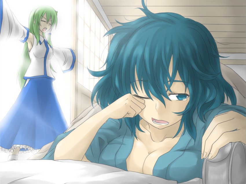 kochiya sanae and yasaka kanako (touhou) drawn by nobamo_pieruda