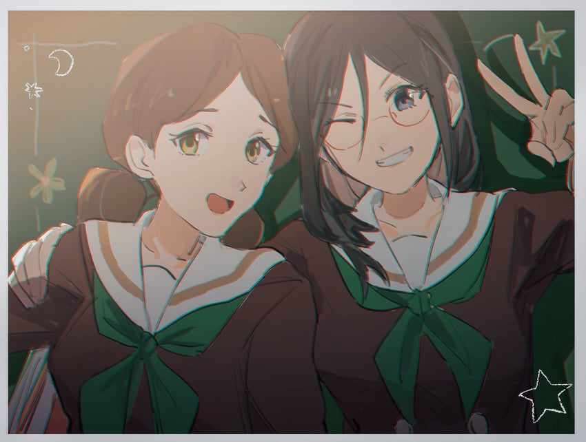 tanaka asuka and ogasawara haruka (hibike! euphonium) drawn by biiko_(king1015g)