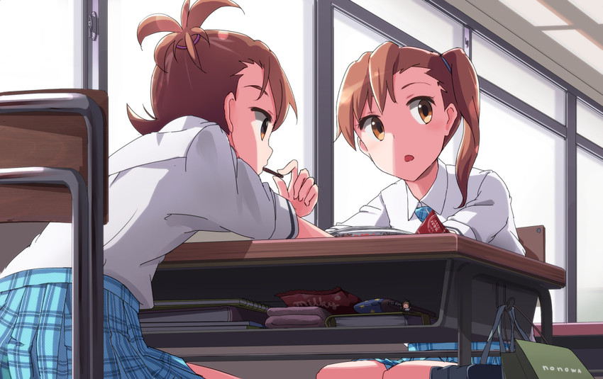 futami mami and futami ami (idolmaster) drawn by kuupii_(aquossharp)