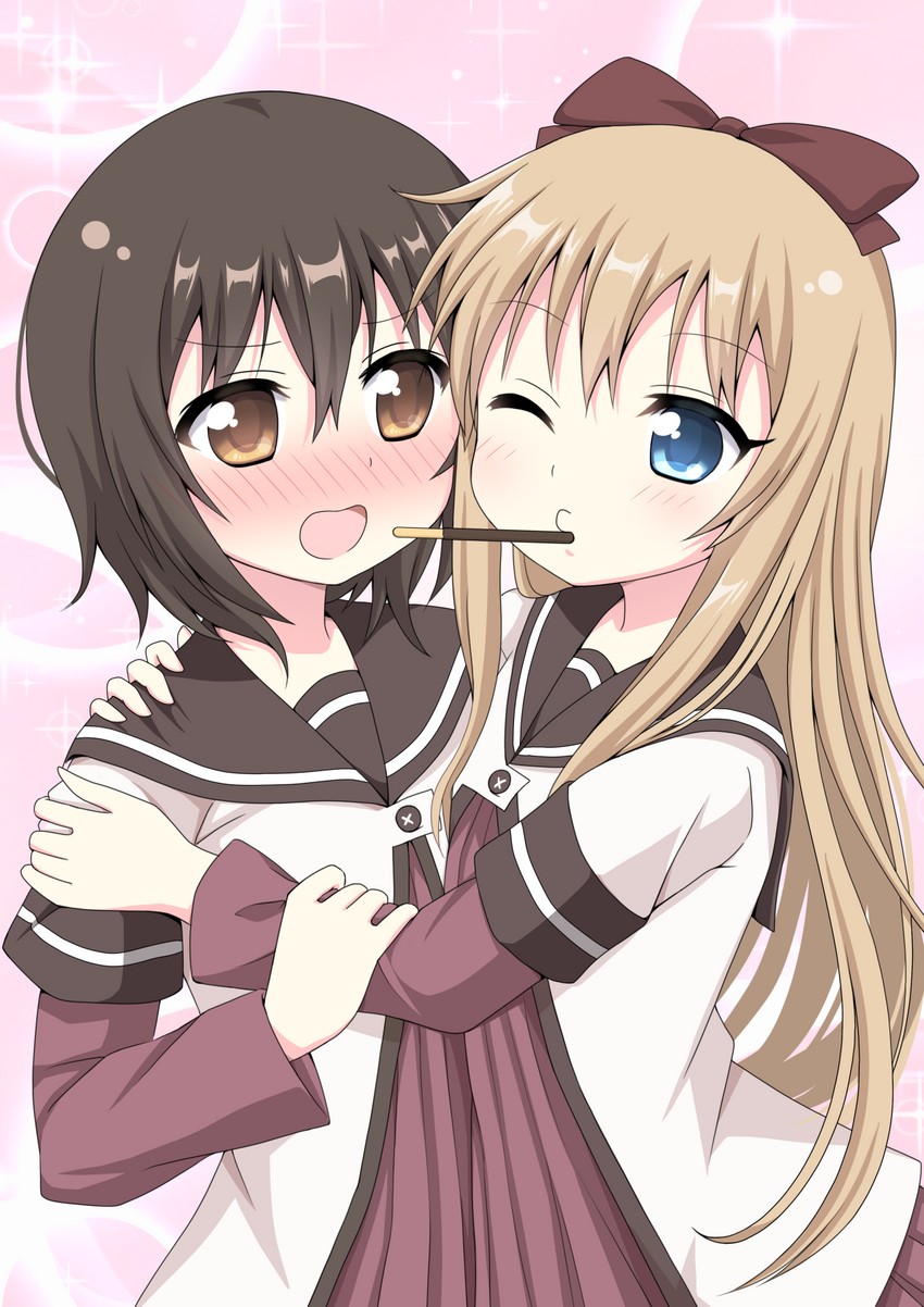 toshinou kyouko and funami yui (yuruyuri) drawn by usagi_koushaku