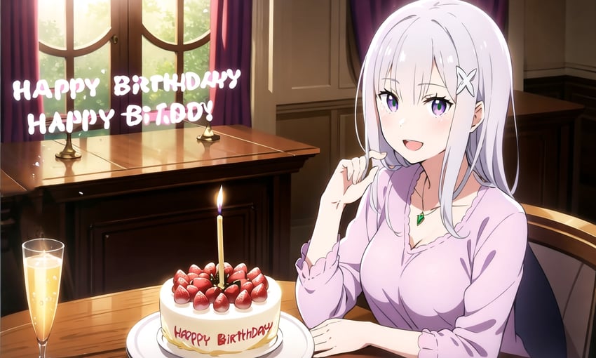 emilia (re:zero kara hajimeru isekai seikatsu) drawn by user_emty0923