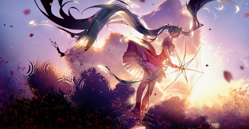 hatsune miku (vocaloid and 1 more) drawn by lengchan_(fu626878068)