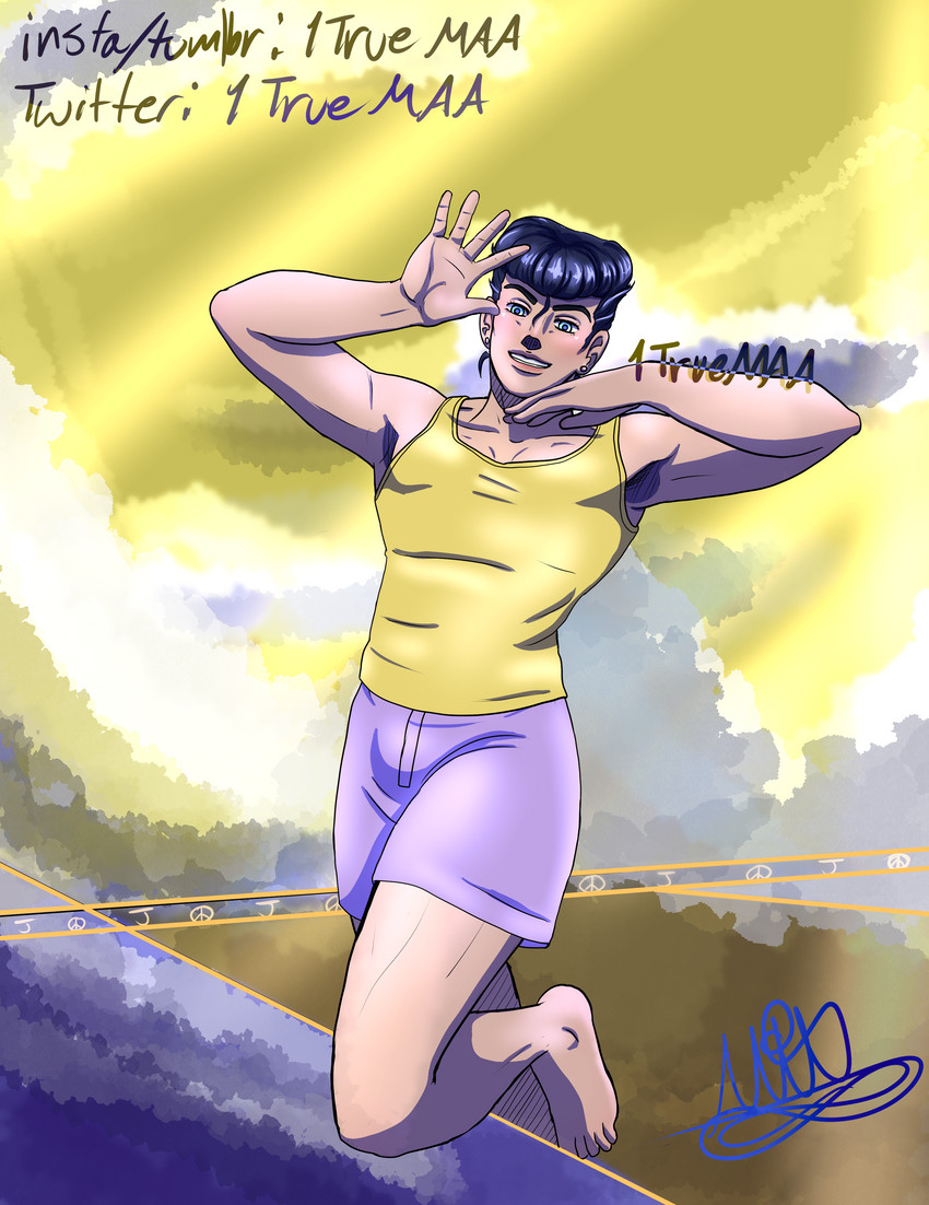 higashikata josuke (jojo no kimyou na bouken and 1 more) drawn by maa_(1truemaa)