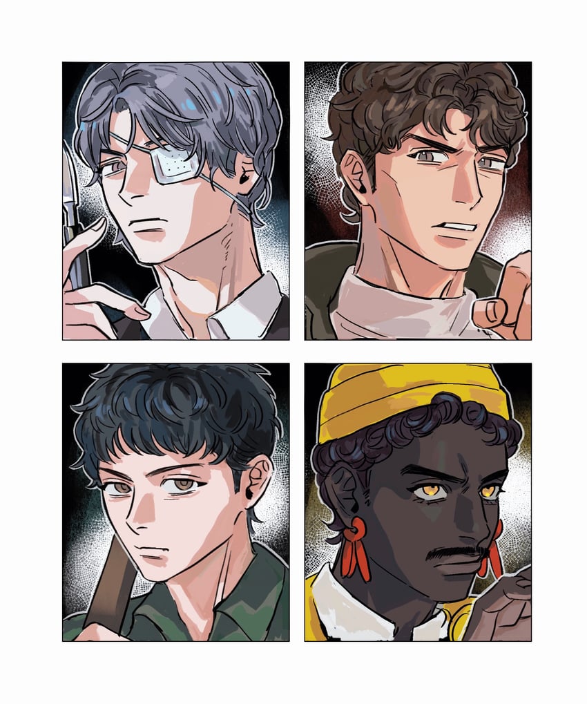 levi, daan, marcoh, and o'saa (fear & hunger and 1 more) drawn by mayflyaa