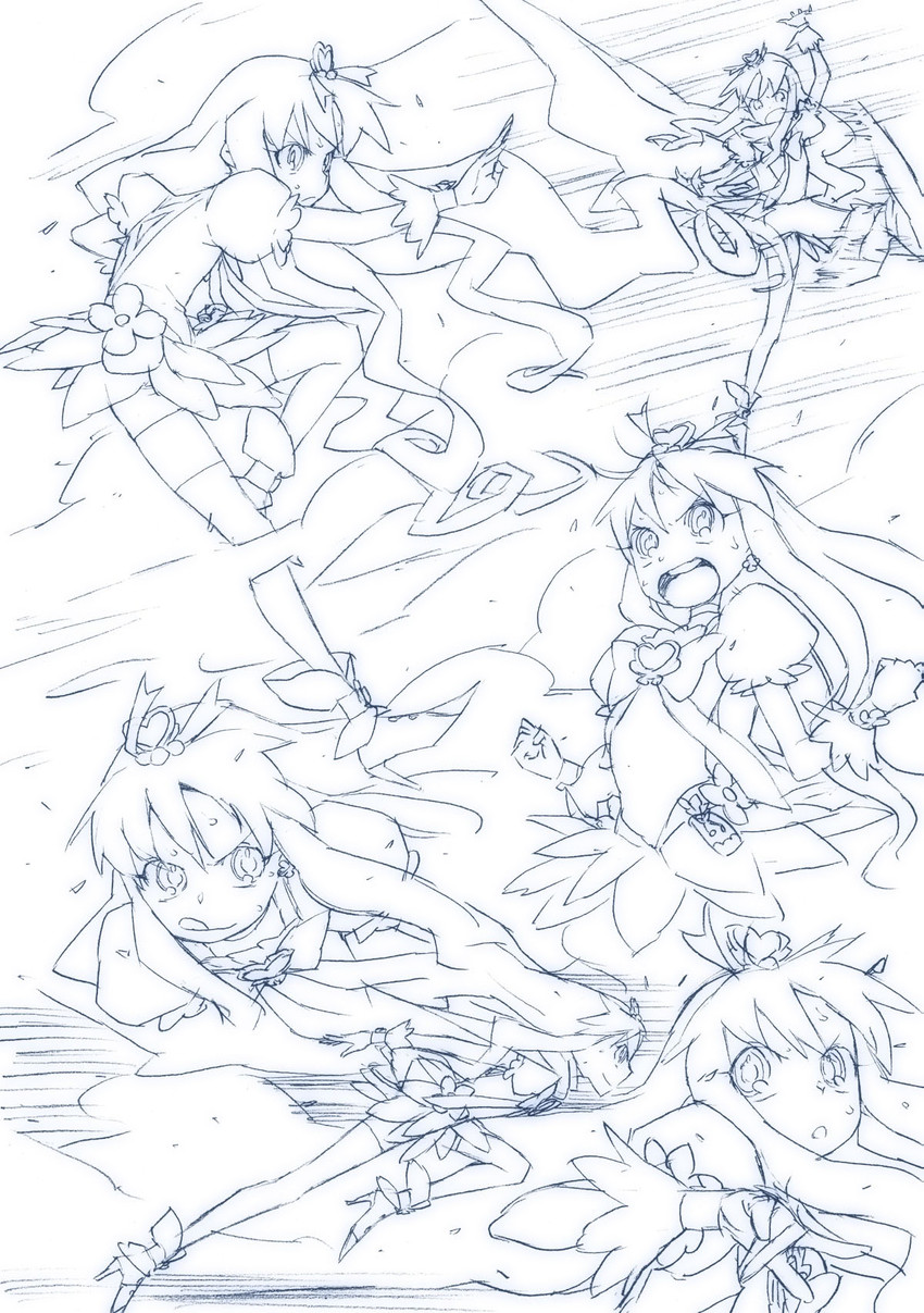 kurumi erika and cure marine (precure and 1 more) drawn by hijiri_rei