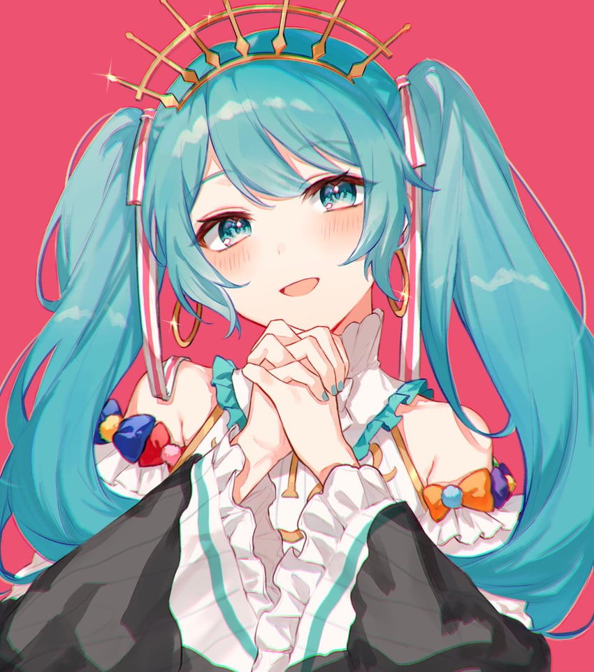 hatsune miku (vocaloid and 1 more) drawn by harutoto
