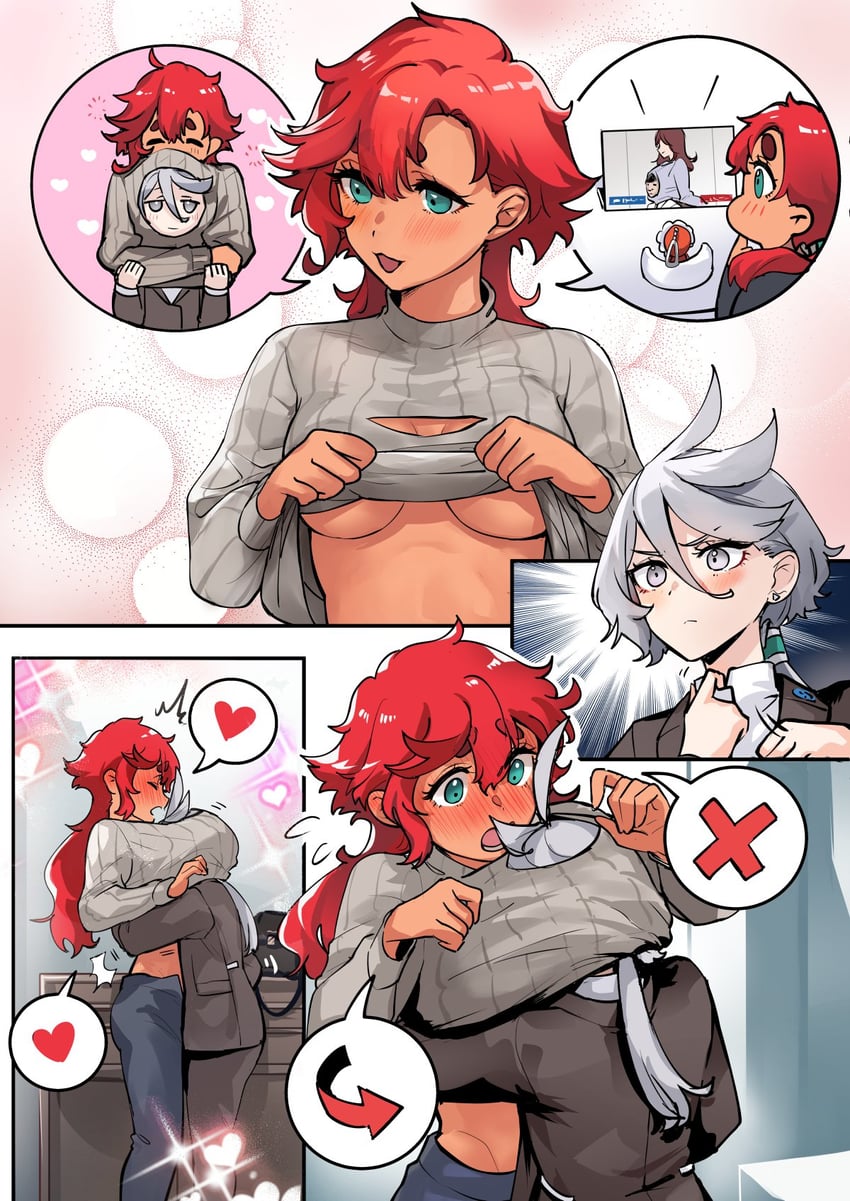 suletta mercury and miorine rembran (gundam and 1 more) drawn by mitsu_(tendou_itsuki)