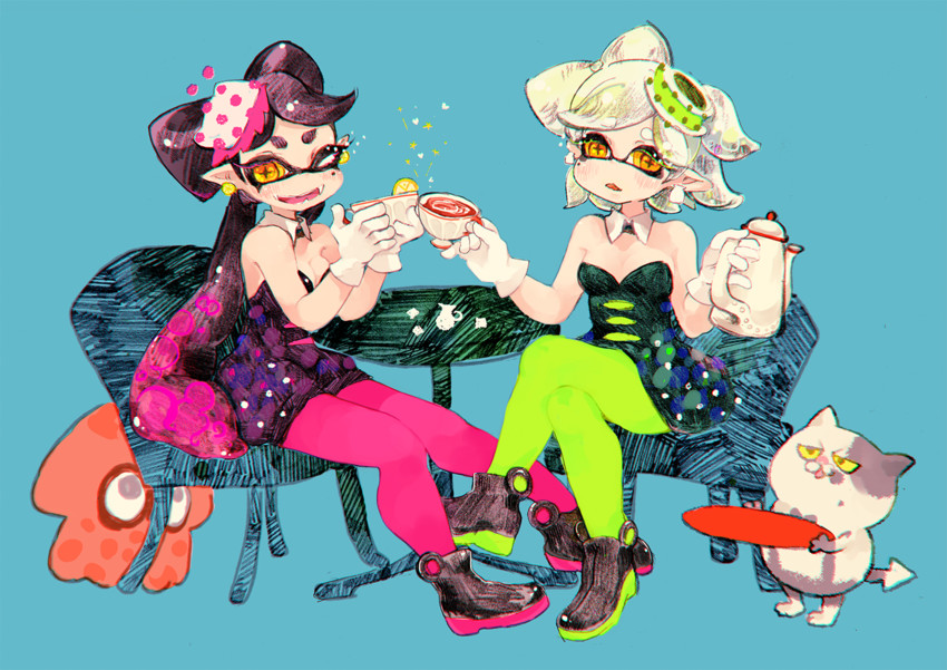 callie, marie, and judd (splatoon and 1 more) drawn by hikagami_hinami