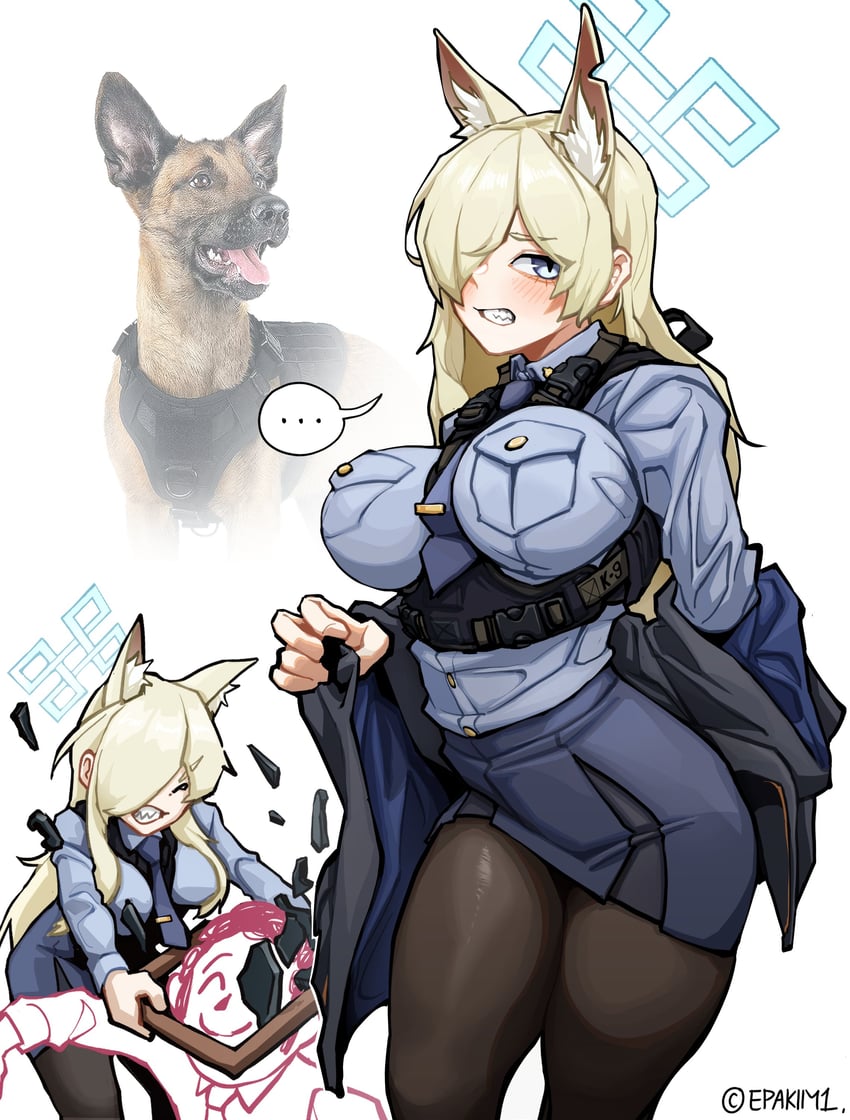 sensei, doodle sensei, and kanna (blue archive) drawn by epakim