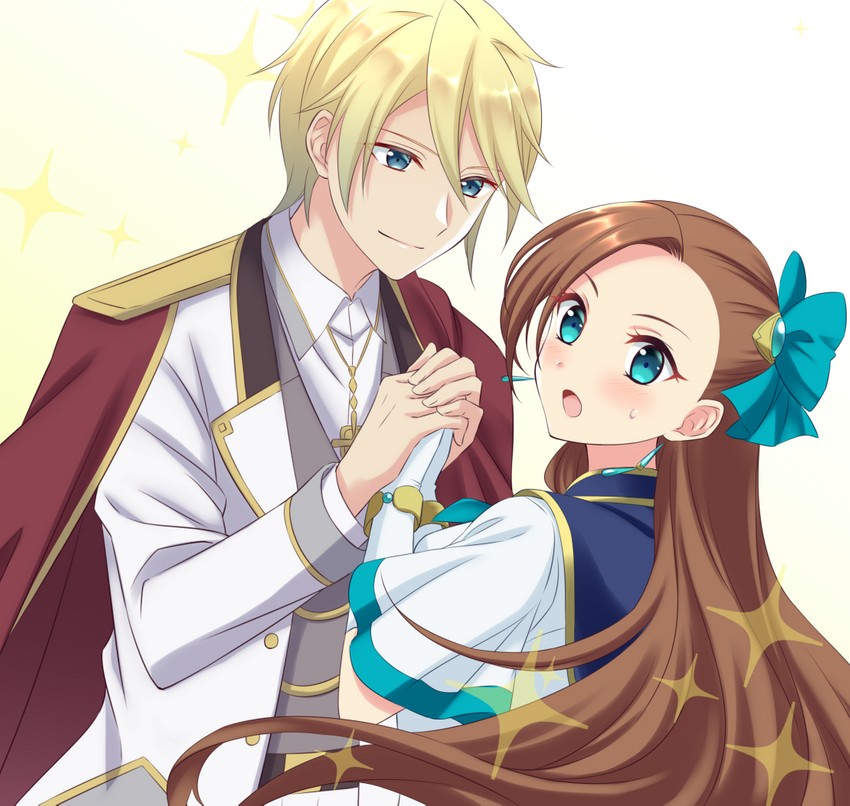katarina claes and geordo stuart (otome game no hametsu flag shika nai akuyaku reijou ni tensei shite shimatta) drawn by kakiko210