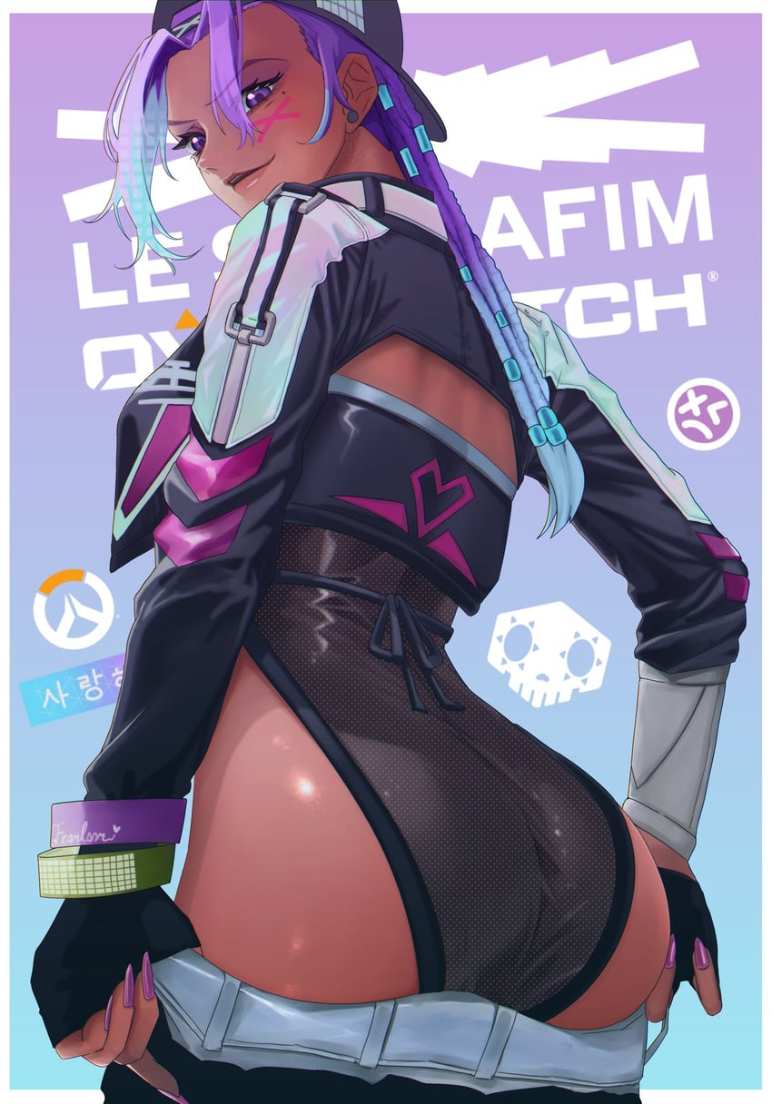 sombra and slay star sombra (overwatch and 1 more) drawn by estantelay