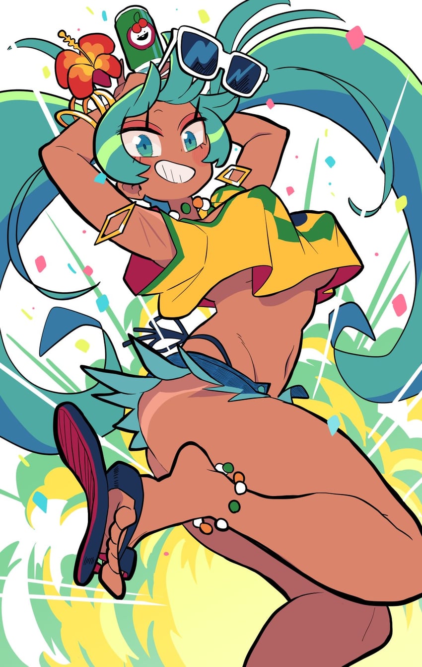 hatsune miku and brazilian miku (vocaloid) drawn by gashi-gashi