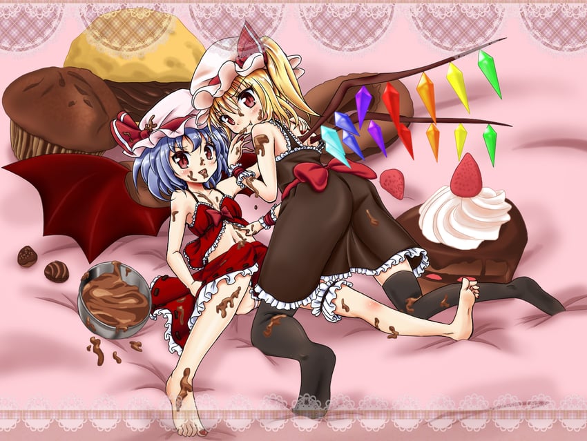 remilia scarlet and flandre scarlet (touhou) drawn by air_(alanais)