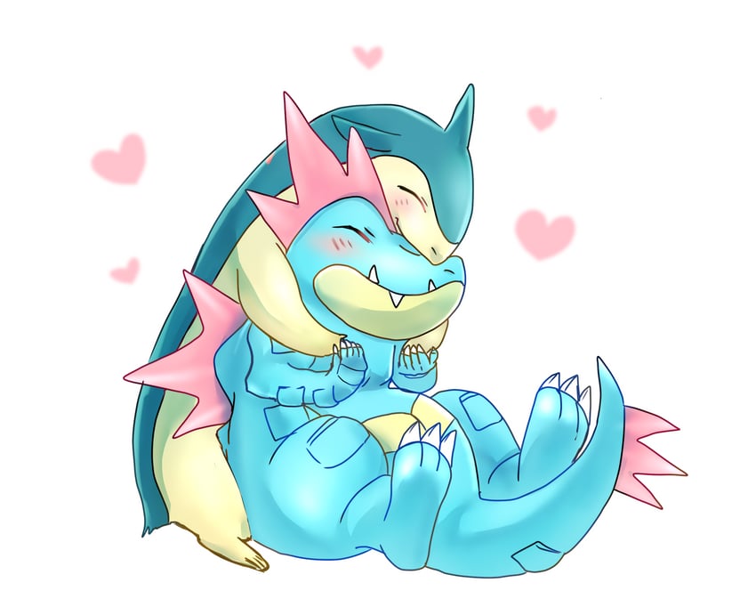 typhlosion and feraligatr (pokemon) drawn by mihaku_(colorfulcheese)